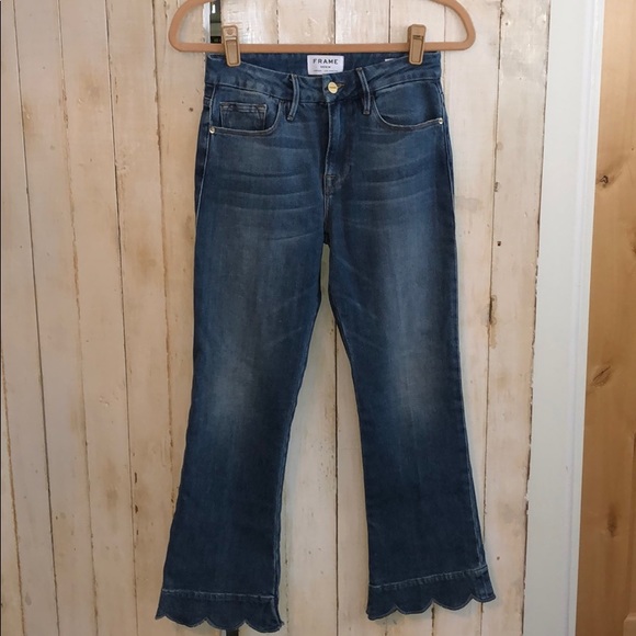 FRAME Le Crop Mini Boot Scallop Jean - Picture 5 of 8